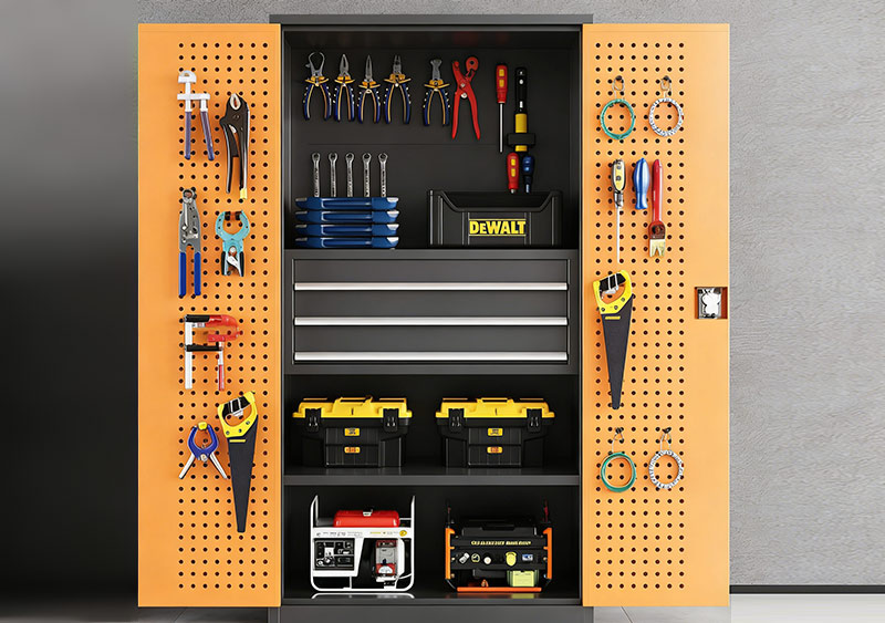 JY-175 Tool cabinet with mesh and 3 drawer